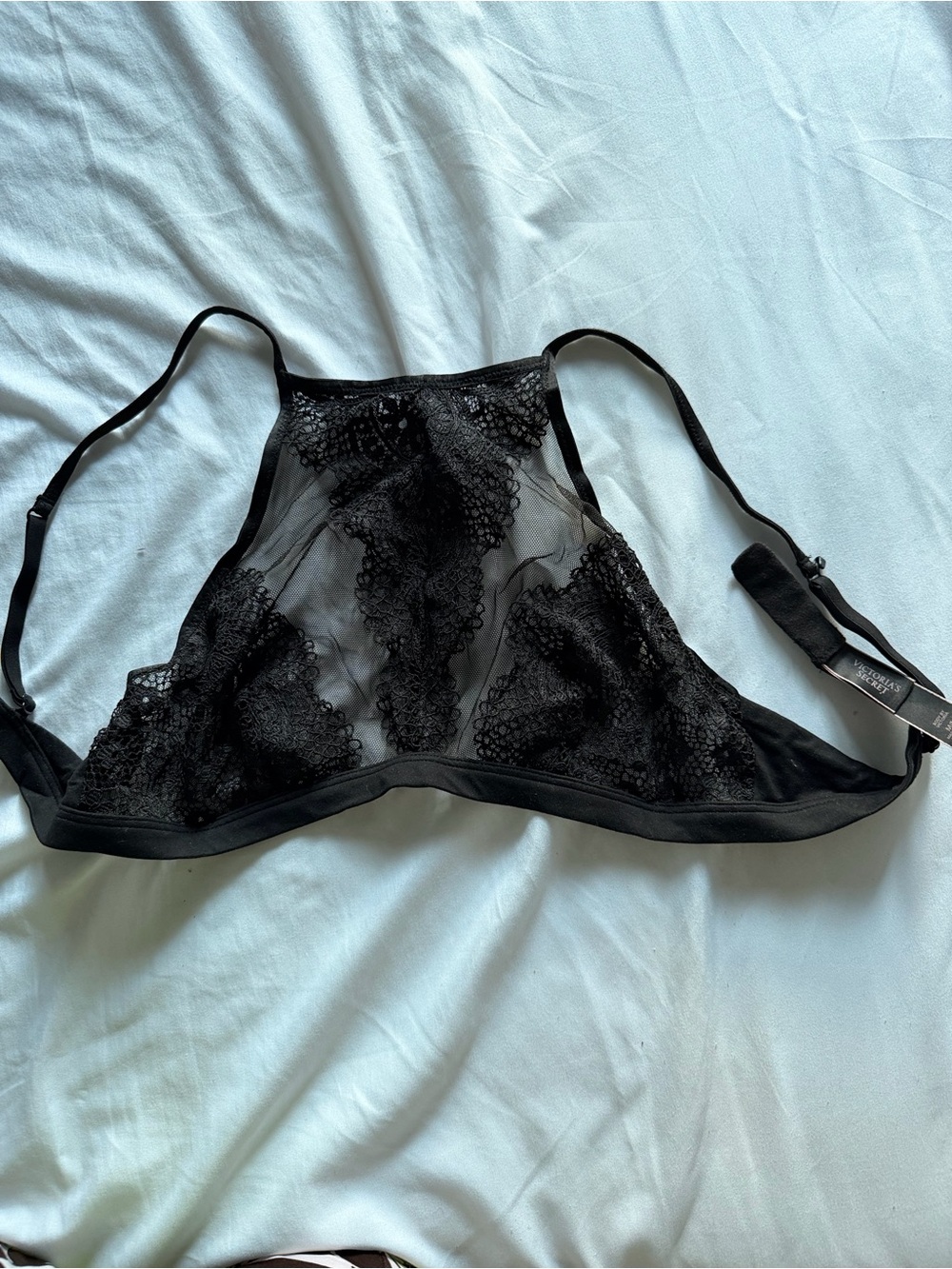Victoria's Secret Black High-Neck Lace Bralette - Picture 2 of 3